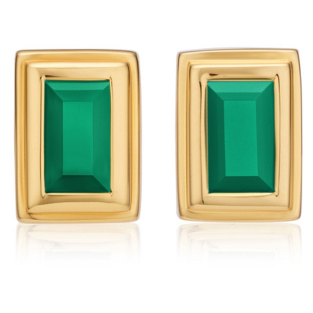 New in Box Green Onyx Studs